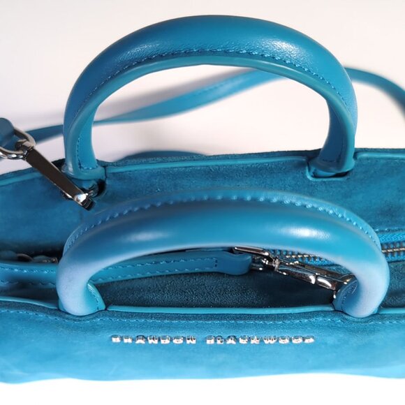Brandon Blackwood Turquoise Blue Suede Arlen Bag - Picture 4 of 11